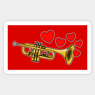 Valentines Day Trumpet Player Trumpeter Anniversary Wedding Musician Sticker